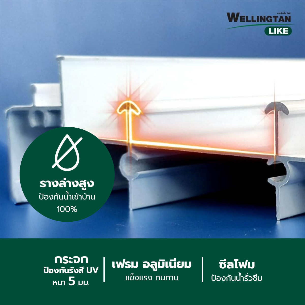 WELLINGTAN (LIKE) ประตูอะลูมิเนียม บานเลื่อน SS W-AL/008 BL 200x205ซม. สีดำ พร้อมมุ้ง