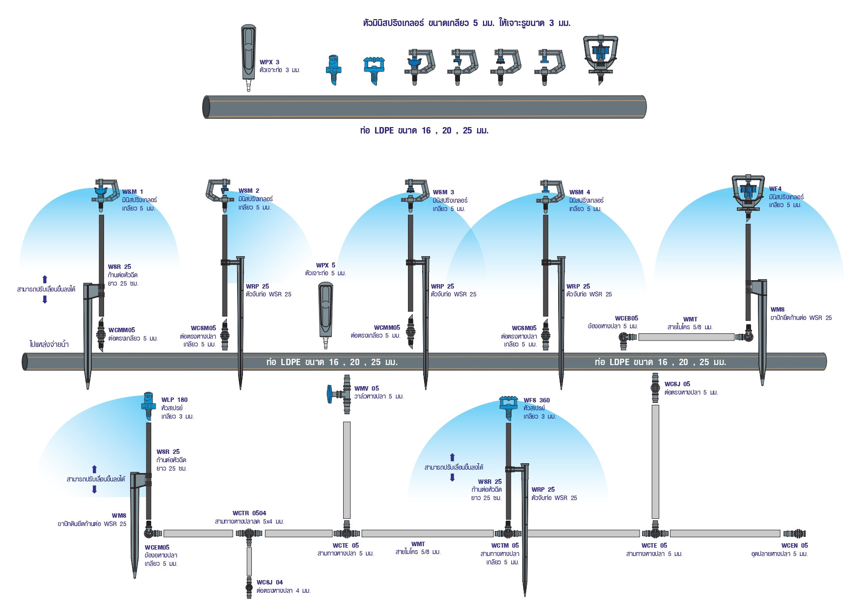 ปลาวาฬ ท่อ LDPE PN3 (3/8)16 มม.  ยาว 200 เมตร