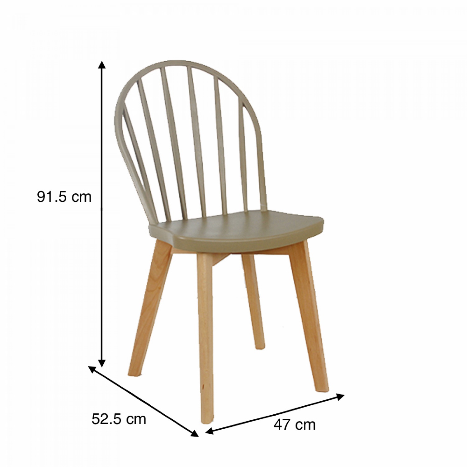 Pulito เก้าอี้พลาสติกขาไม้ ขนาด 52.5x47x91.5ซม. PP-698A-GR03 สีเบจ