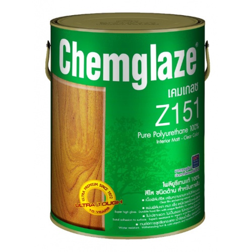 Chemglaze เคมเกลซโพลียูรีเทน-ด้าน ภายใน Z151 1 กป. สีใสด้าน