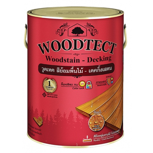 Woodtect วูดเทคเดคกิ้งเสตน WD-502 1 กล. สีสักด้าน