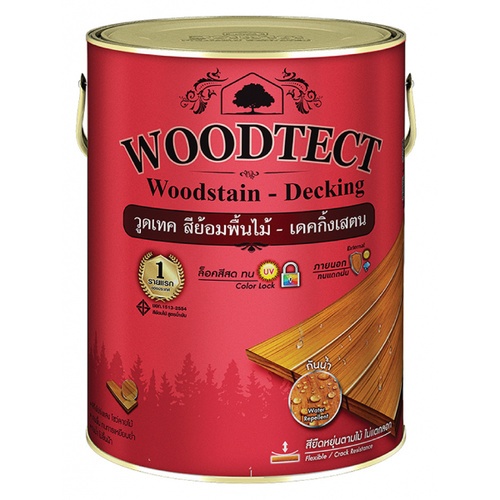 Woodtect วูดเทคเดคกิ้งเสตน WD-504 1 กล. สีวอลนัทด้าน