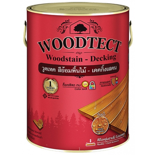 Woodtect วูดเทคเดคกิ้งเสตน WD-504 1 กป. สีวอลนัทด้าน