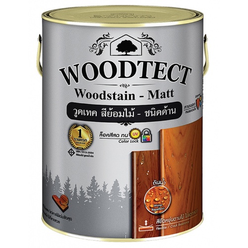 Woodtect วูดเทควูดเสตน WM-601 1 กล. สีไม้สักด้าน