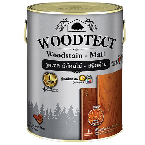 Woodtect วูดเทควูดเสตน WM-604 1 กล. สีไม้มะค่าด้าน