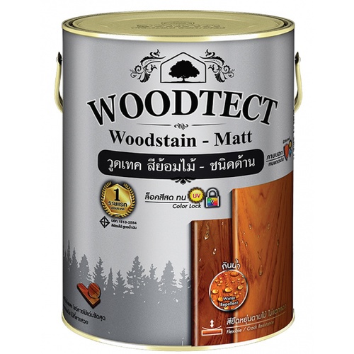Woodtect วูดเทควูดเสตน WM-608 1 กล. สีไม้ประดู่ด้าน