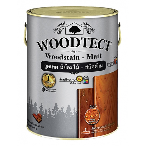 Woodtect วูดเทควูดเสตน WM-609 1 กป. สีไม้แดงด้าน