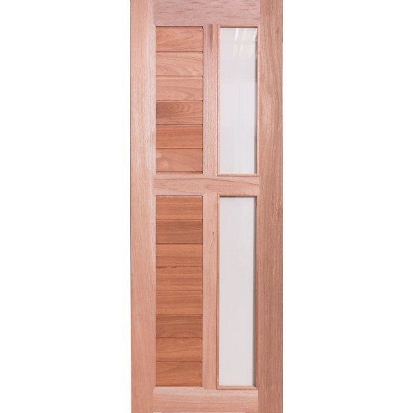 BEST ประตูไม้สยาแดง GS-57 กระจกใส 120x240 ซม. .ทำสี