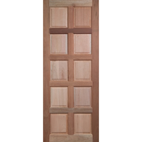 ประตูไม้สยาแดง บานทึบลูกฟัก (10 ฟัก) GS-49 80x200cm. BEST
