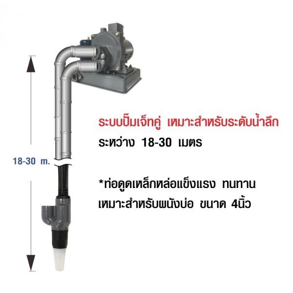 SMILE ปั๊มอัตโนมัติดูดลึก (เจ็ทคู่) 250W รุ่น SM-SQ305D