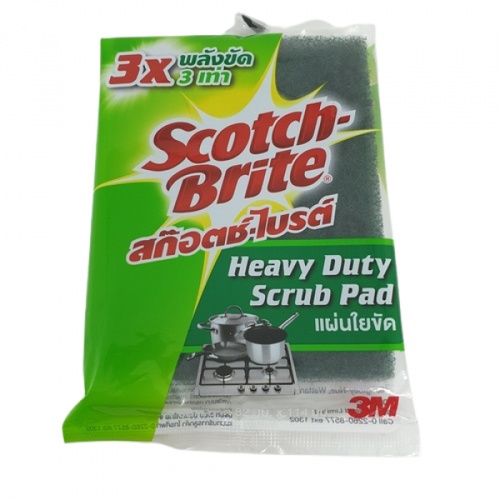 Scotch-Brite แผ่นใยขัดสก๊อต ไบรท์  ขนาด 82mm.x114mm. สีเขียว