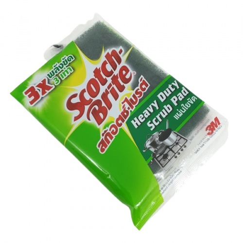 Scotch-Brite แผ่นใยขัดสก๊อต ไบรท์  ขนาด 82mm.x114mm. สีเขียว