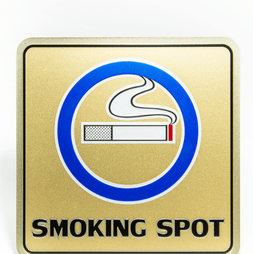 ป้ายอลูฯ SGB9101-79(SMOKING SPOT สีทอง ขนาด 15x15 ซม.)