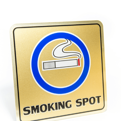 ป้ายอลูฯ SGB9101-79(SMOKING SPOT สีทอง ขนาด 15x15 ซม.)