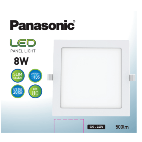PANASONIC หลอดไฟ LED พาแนล 8วัตต์ แบบเหลี่ยม รุ่น NNP722573 แสงวอร์มไลท์