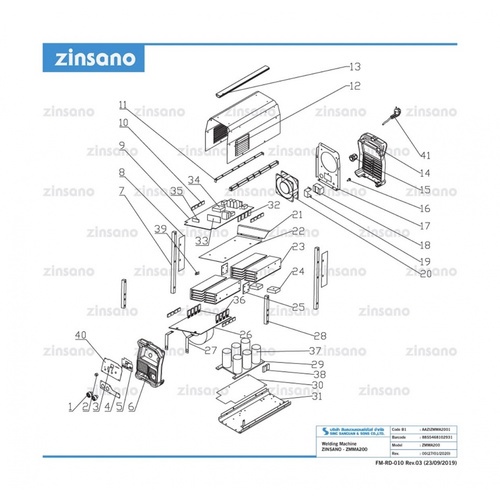 ZINSANO เครื่องเชื่อมไฟฟ้าอินเวอร์เตอร์ ZMMA 200 แอมป์ รุ่น ZMMA200