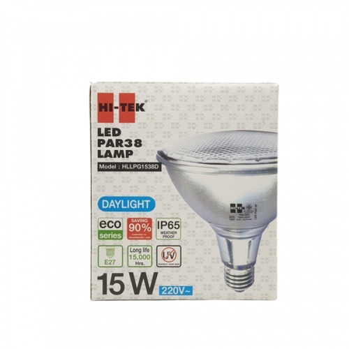 HI-TEK หลอดไฟพาร์ LED 38 ขั้วเกลียว 15W แบบกระจก รุ่น HLLPG1538D แสงเดย์ไลท์