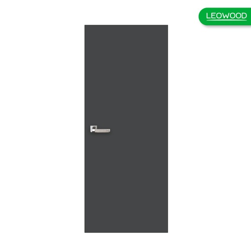 LEOWOOD ประตูปิดผิวเมลามีน ขนาด  80x200ซม. Platinum Grey   iDoor S5 (IP5088) 
