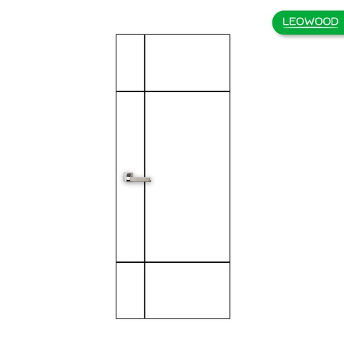 LEOWOOD ประตูปิดผิวเมลามีน  iDoor S6 ลาย 04 (IP6478)  35x800x2000ซม. Pearl White