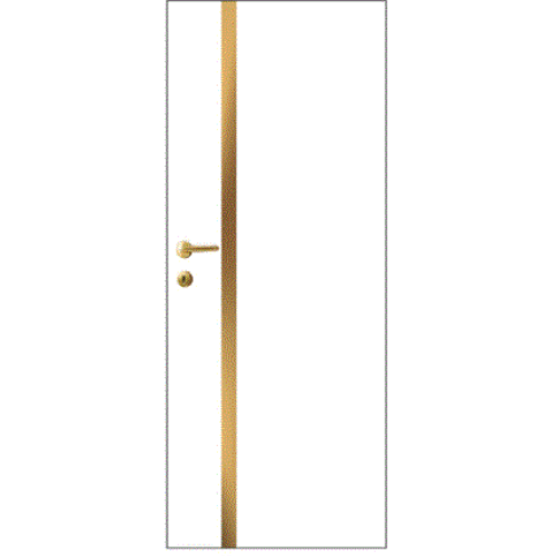 LEOWOOD ประตู iDoor Modish Metal Line เส้นกลาง/สีทองแดง 1 เส้น 80x200ซม. สีขาวมุก