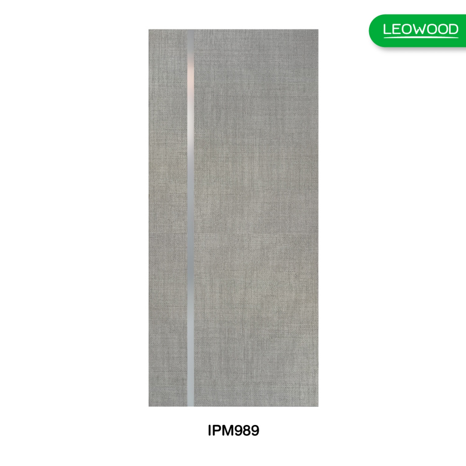 LEOWOOD ประตู iDoor Premium Metal Line เส้นกลาง/สีเงิน 1 เส้น สี Platinum Grey ขนาด 90x200ซม.