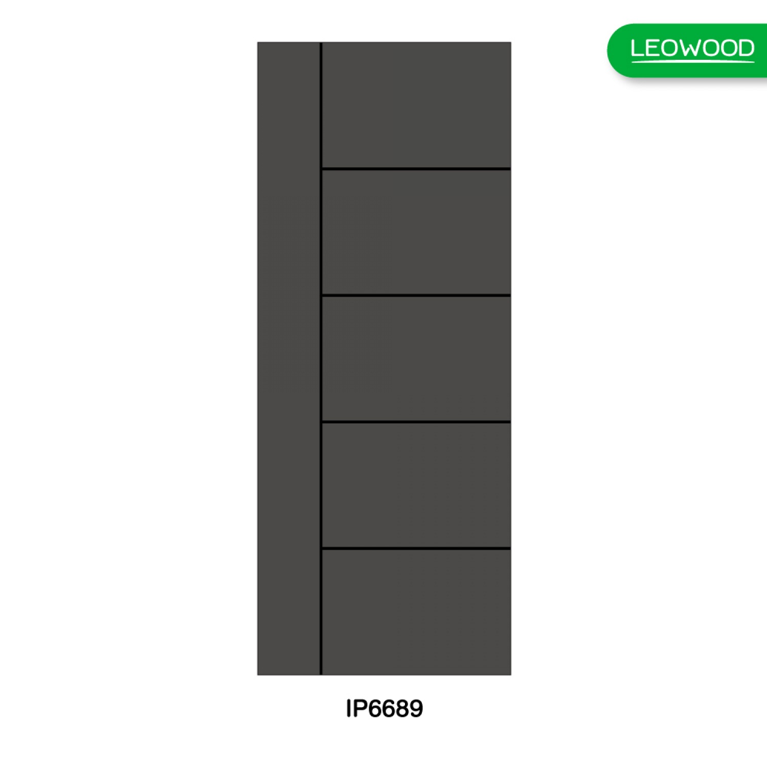 LEOWOOD ประตู iDoor S6 ลาย 06 - Platinum Grey ขนาด 35x900x2000
