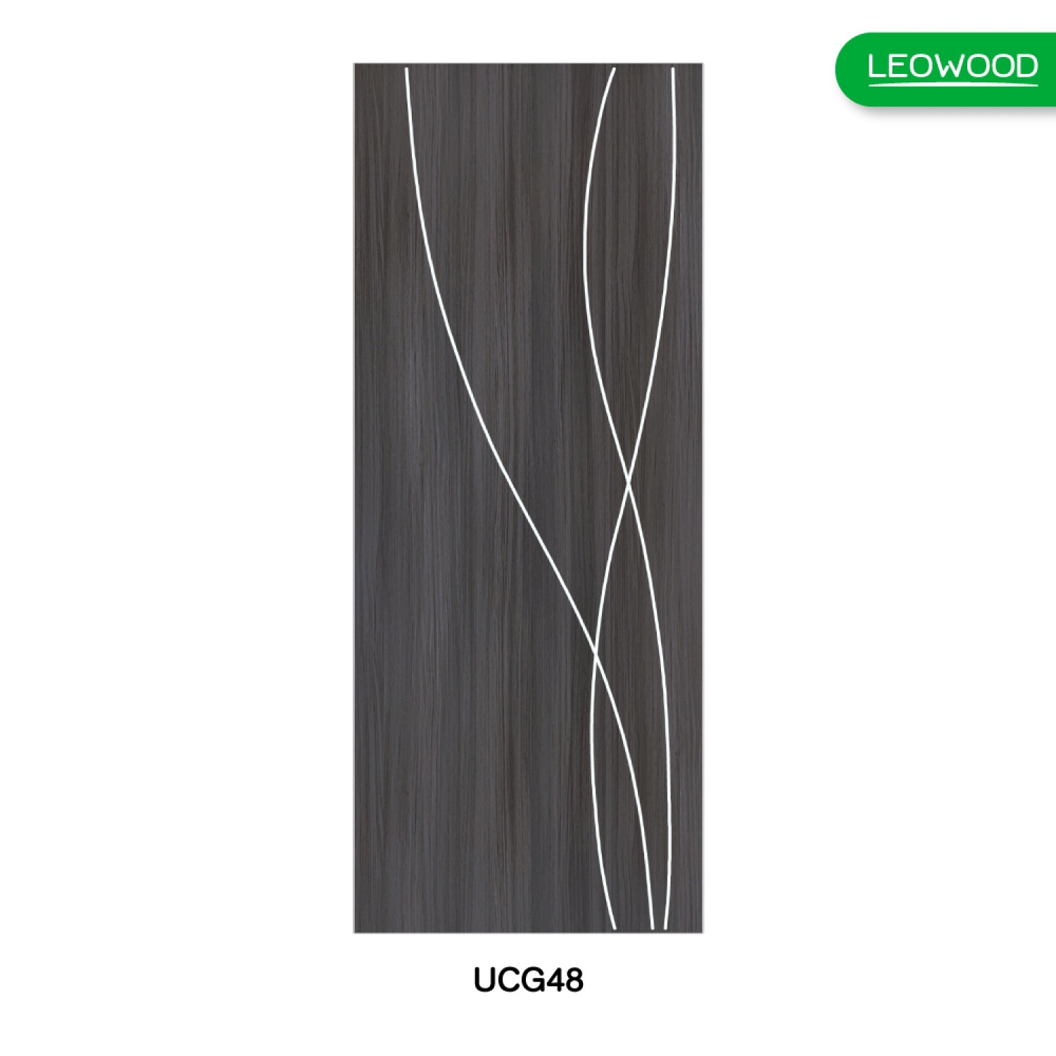 LEOWOOD ประตู UPVC ทนน้ำ ทนปลวก สี Cenerio Oak ลาย G4 ขนาด 80x200 ซ.ม