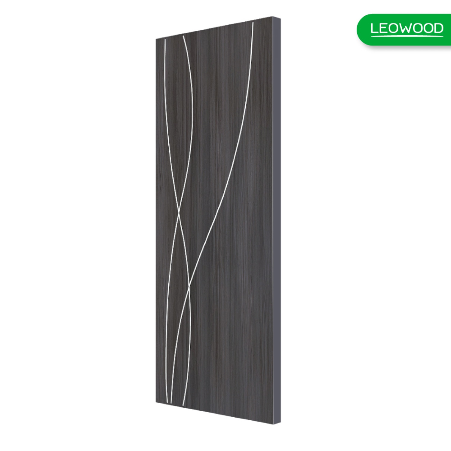 LEOWOOD ประตู UPVC ทนน้ำ ทนปลวก สี Cenerio Oak ลาย G4 ขนาด 80x200 ซ.ม