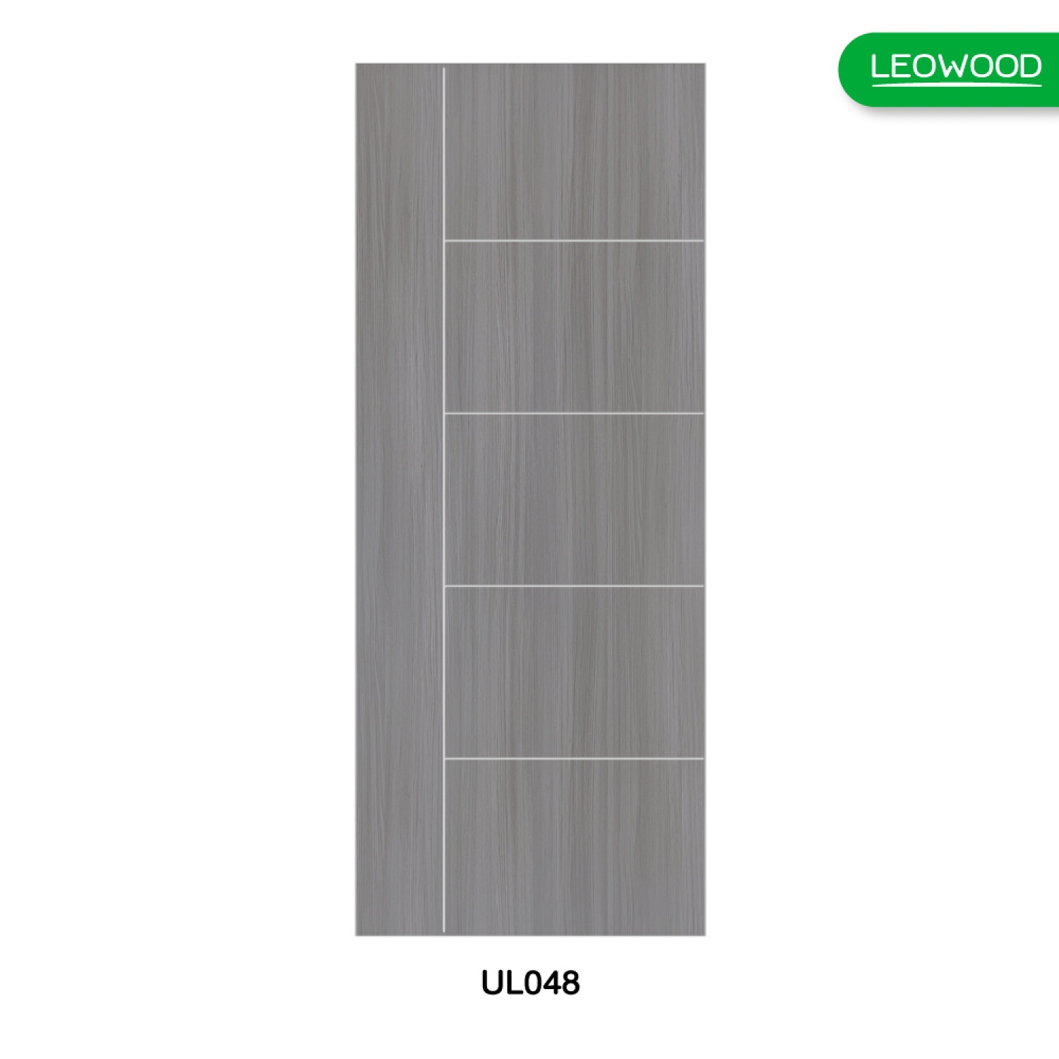 LEOWOOD ประตู UPVC ทนน้ำ ทนปลวก สี Light Gray ลาย 04 ขนาด 80x200 ซ.ม