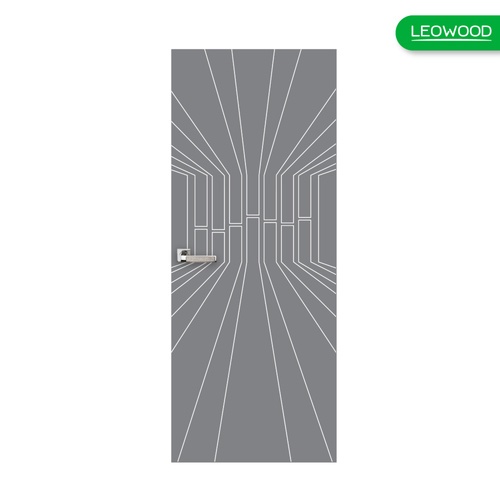 LEOWOOD ประตู iDoor Premium Dsign IPP078 พิมพ์ลาย 07 80x200cm. PLATINUM GREY