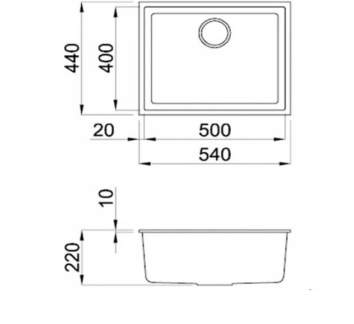 METRIX อ่างล้างจานแกรนิต 1 หลุมไม่มีที่พัก KIN15UBL สีดำ