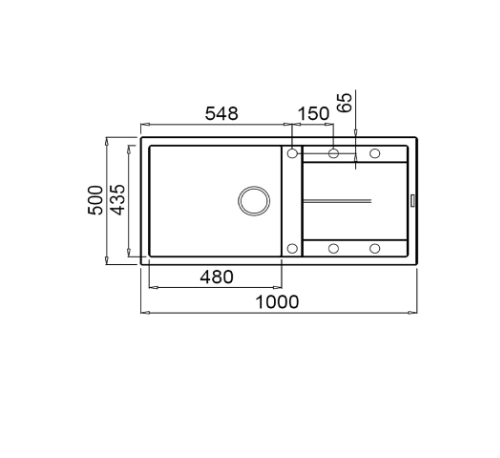 MEX METRIX อ่างล้างจานแกรนิต 1 หลุมมีที่พัก AISI304  NES11CE สีเทา