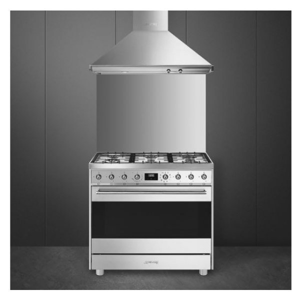 SMEG เตาปรุงอาหารตั้งพื้น C9GMX9-1 สีสเตนเลส