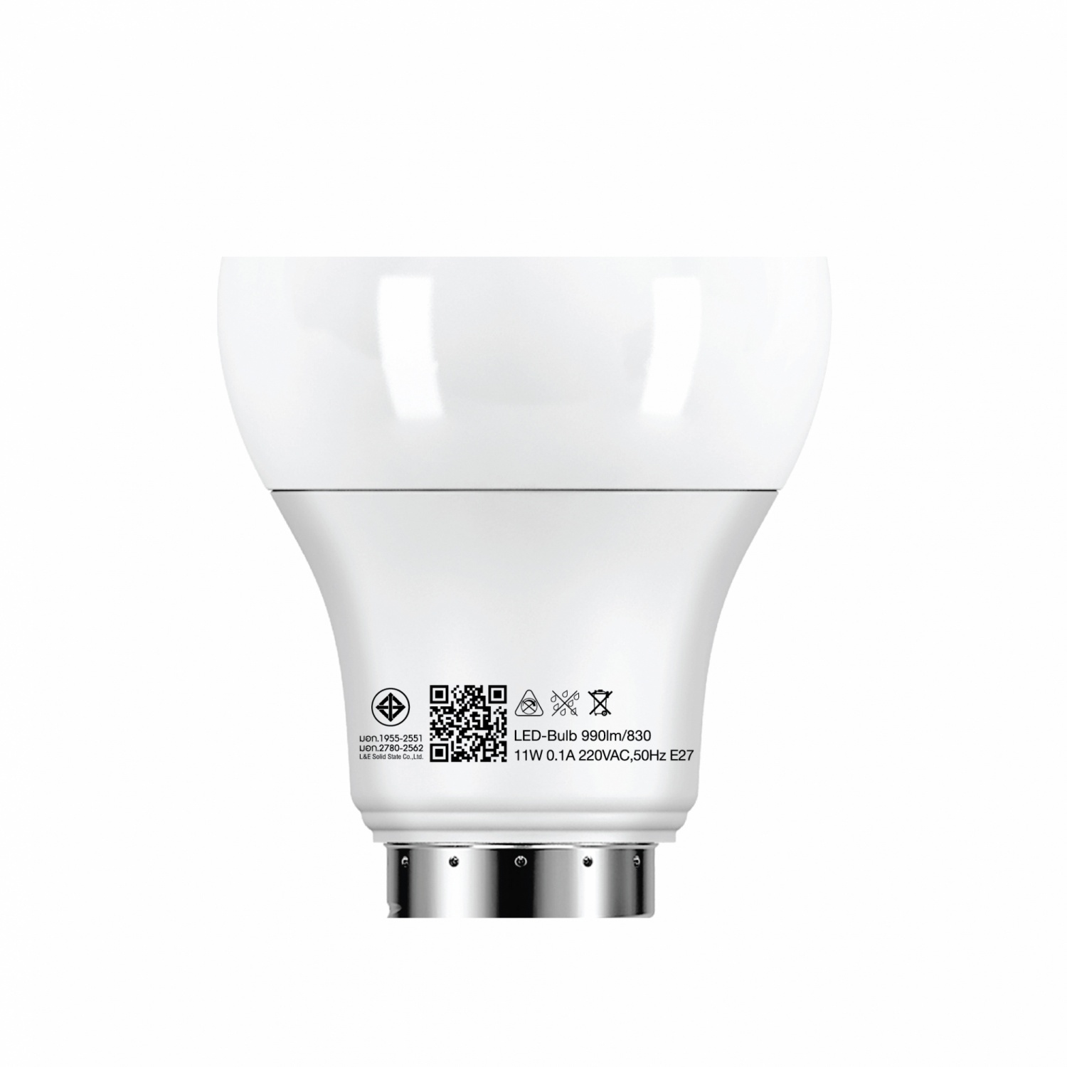 EILON หลอด LED Bulb 11 W ขั้ว E27 รุ่น A60 เเสงเดย์ไลท์ แพ็ค 2 หลอด