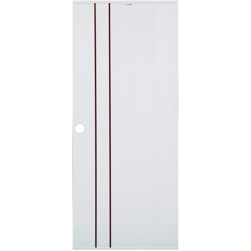ประตูยูพีวีซีบานทึบเซาะร่องโอ๊คแดง Idea-1 80x200cm. สีขาว เจาะ CHAMP