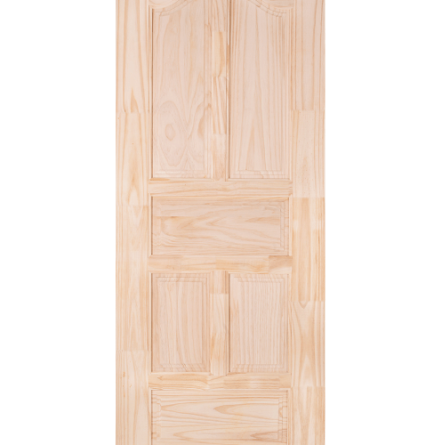 ประตูไม้สนNz บานทีบ 6ฟักปีกนก CE-13 80x200cm. WINDOORS