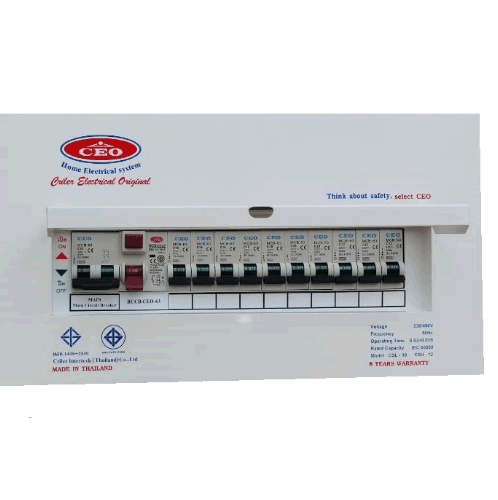 CEO เครื่องตัดไฟฟ้าอัตโนมัติ 10 ช่อง 63A กันดูด