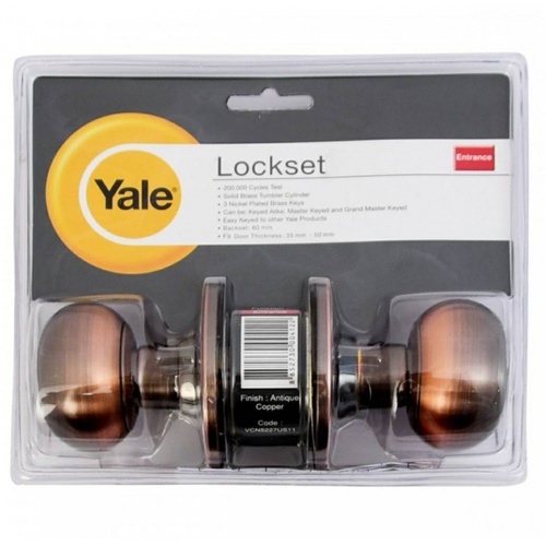 YALE ลูกบิดห้องทั่วไป รุ่น KN-VCN5227 US11 สีทองแดงรมดำ