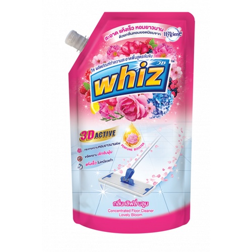 WHIZ วิซ น้ำยาถูพื้น แบบเติม ขนาด 650 มล.สีีชมพู