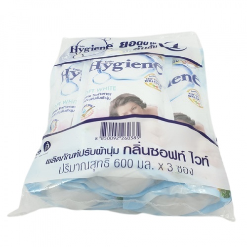 HYGIENE น้ำยาปรับผ้านุ่ม ไฮยีน ขนาด 500 มล.(3ถุง/แพ็ค) สีขาว