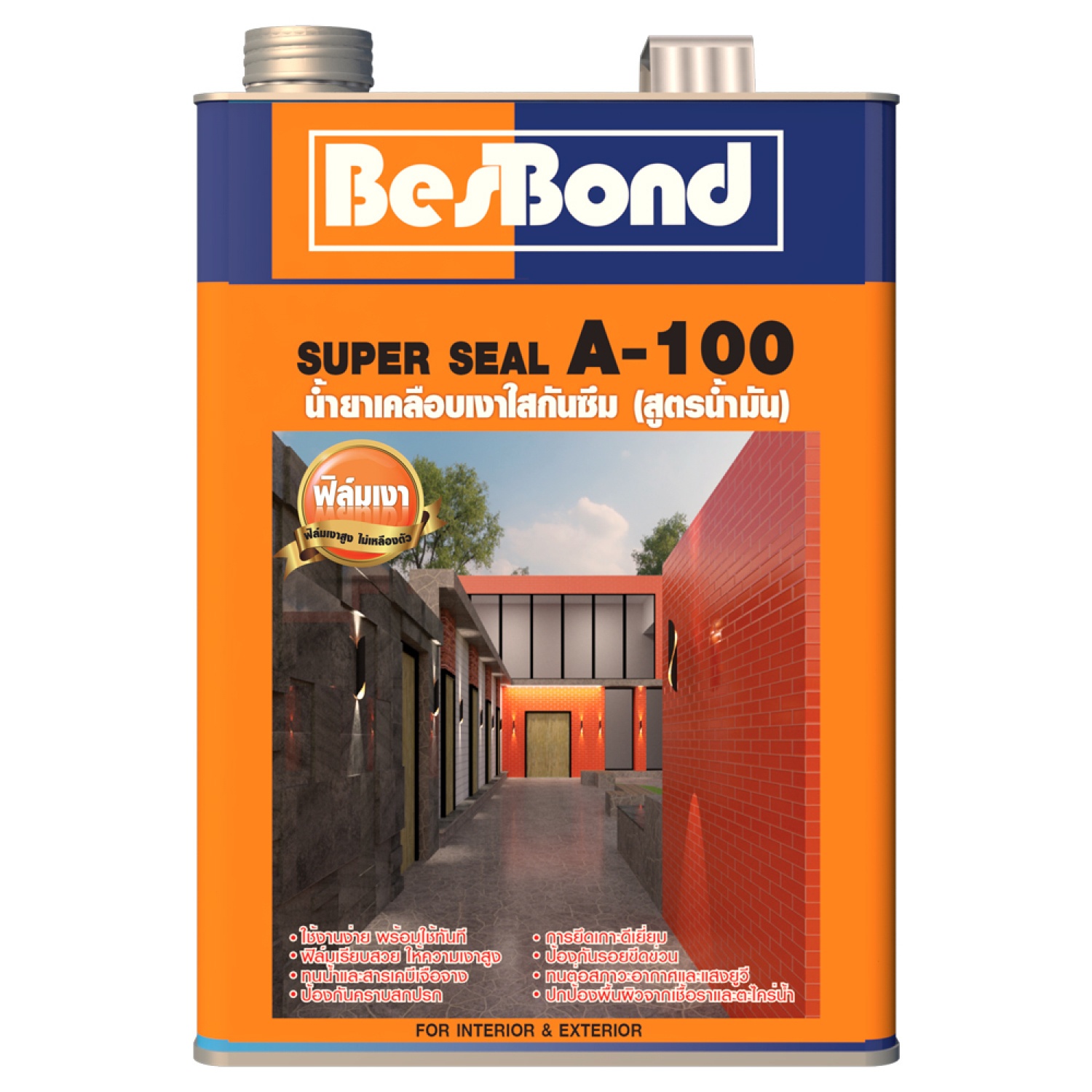 BESBOND น้ำยาเคลือบเงาใสกันซึม (สูตรน้ำมัน) A-100 ขนาด 1 กล.