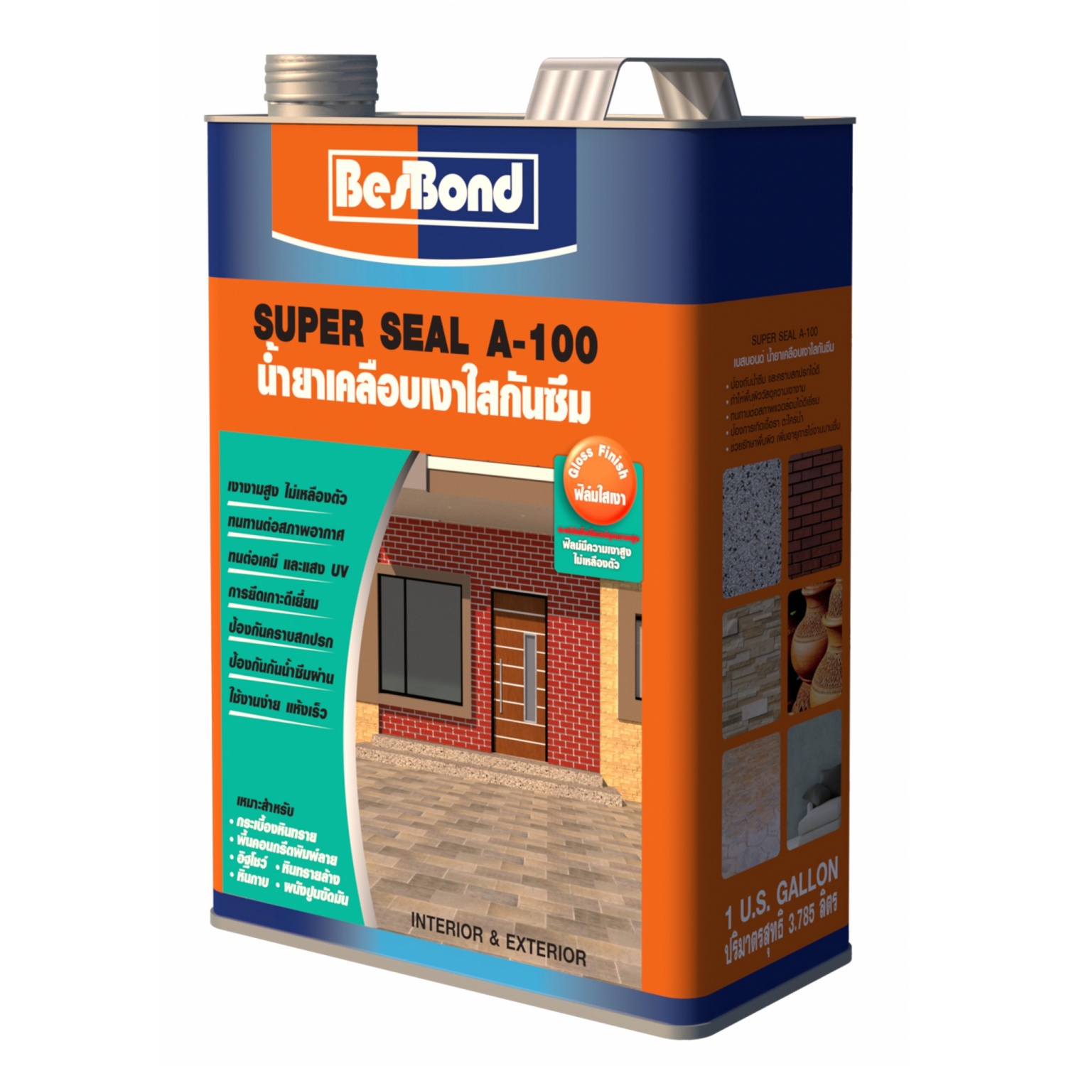 BESBOND น้ำยาเคลือบเงาใสกันซึม (สูตรน้ำมัน) A-100 ขนาด 1 กล.