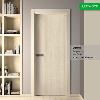 LEOWOOD ประตู UPVC ทนน้ำ ทนปลวก สี Tango ลาย 04 ขนาด 80x200 ซ.ม