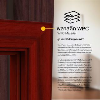 WELLINGTAN วงกบประตู WPC พร้อมซับวงกบ WPCDF-W2-02 80x200ซม. APPLE WOOD