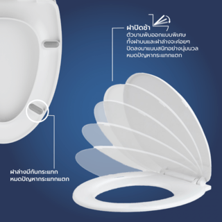 Verno ฝารองนั่งโถสุขภัณฑ์ O shape Slow close รุ่น 665 C29