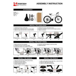 FORTEM จักรยานเสือภูเขา 26นิ้ว 18สปีด รุ่น FLEET ขนาด 65x172x106ซม. สีขาว