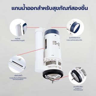 Verno ชุดอุปกรณ์หม้อน้ำสำหรับสุขภัณฑ์ชิ้นเดียว รุ่น VN-34101 กดบน 2 ระบบ ขนาดท่อ 2 นิ้ว สูง 20 ซม.