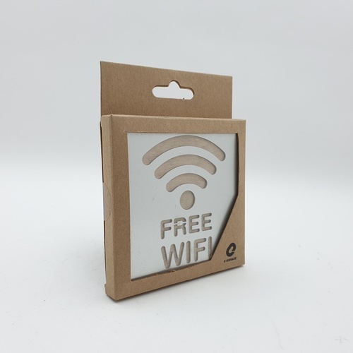 ป้ายอลูฯประกบไม้ CSWSS-006 FREE WIFI ขนาด9x9ซม.