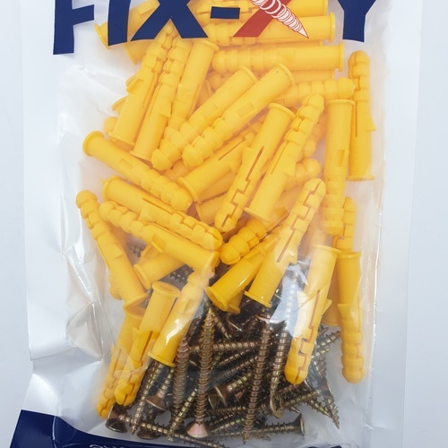 พุคพลาสติก เบอร์ 7 พร้อมสกรู รุ่น EN-004-CL (50ชิ้น/แพ็ค) FIX-XY