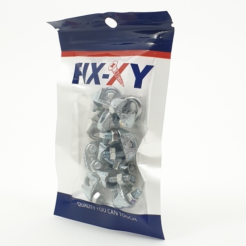 FIX-XY กิ๊บจับลวดสลิง1/8 รุ่น EQ-001-S (10ชิ้น/แพ็ค)